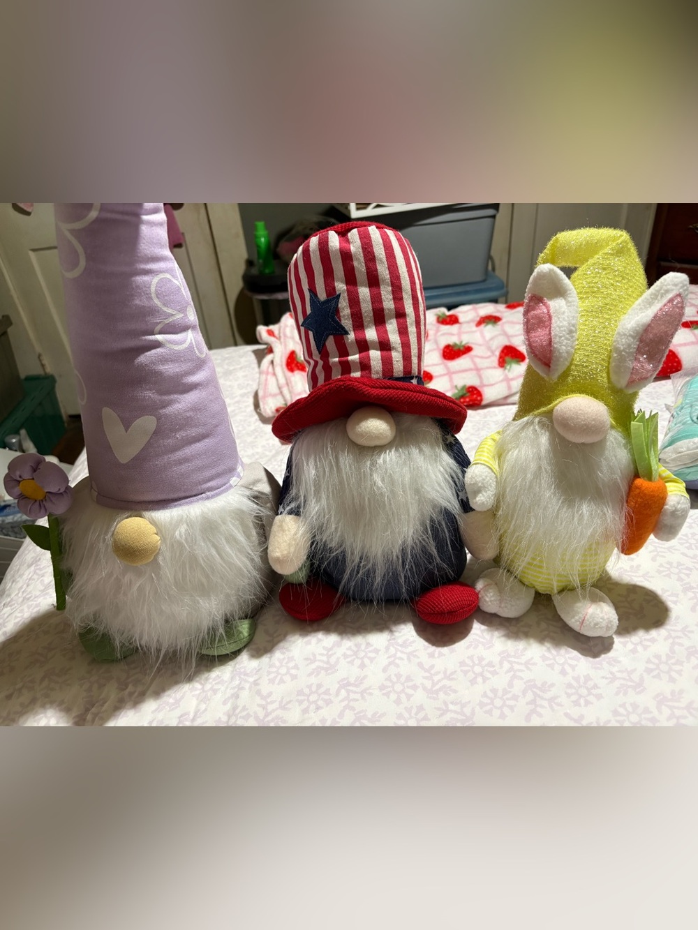 Patriotic Red, White & Blue Gnome Plush - Decorative Home Accent